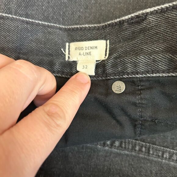 Madewell Rigid denim aline mini black skirt 32 - Picture 6 of 8